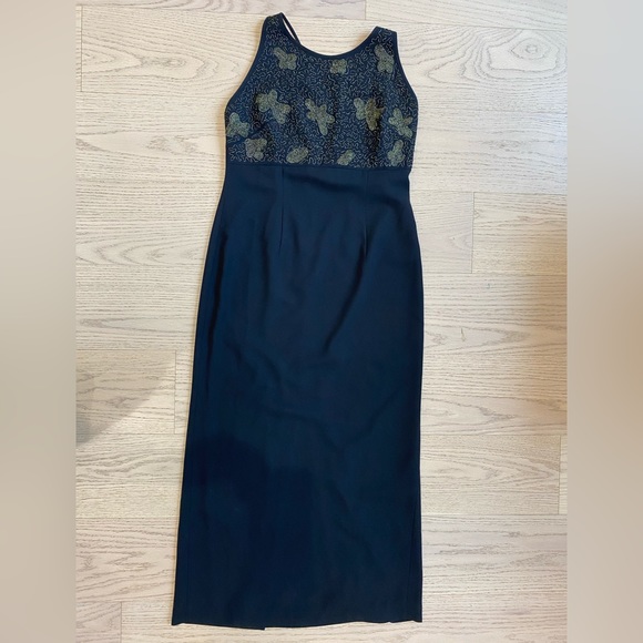 Vintage Gown, Fairweather, Black/Gold, Halter, Open Back Maxi, Women’s US M - Picture 10 of 15